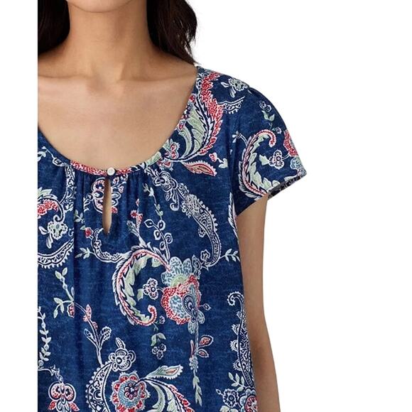 Ralph Lauren Flutter Sleeve Keyhole Neck Boho Nightgown Size 3X - Picture 3 of 4